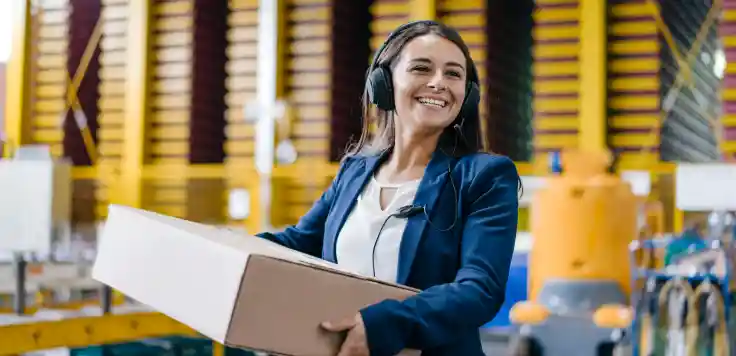 woman-working-at-shipping center